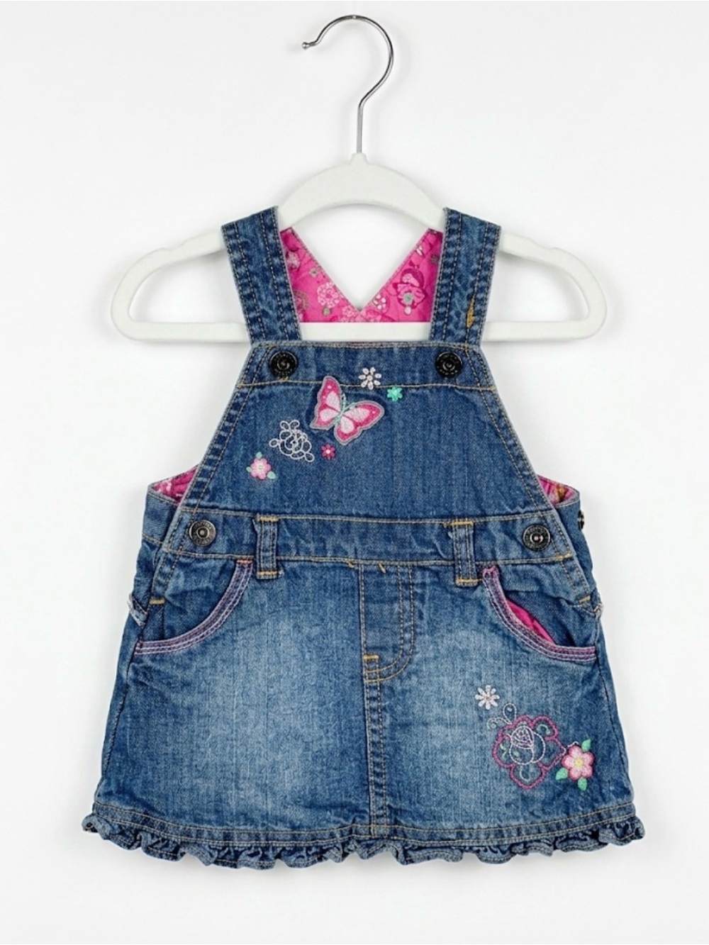 Y2K Denim Butterfly Embroidered Dress
